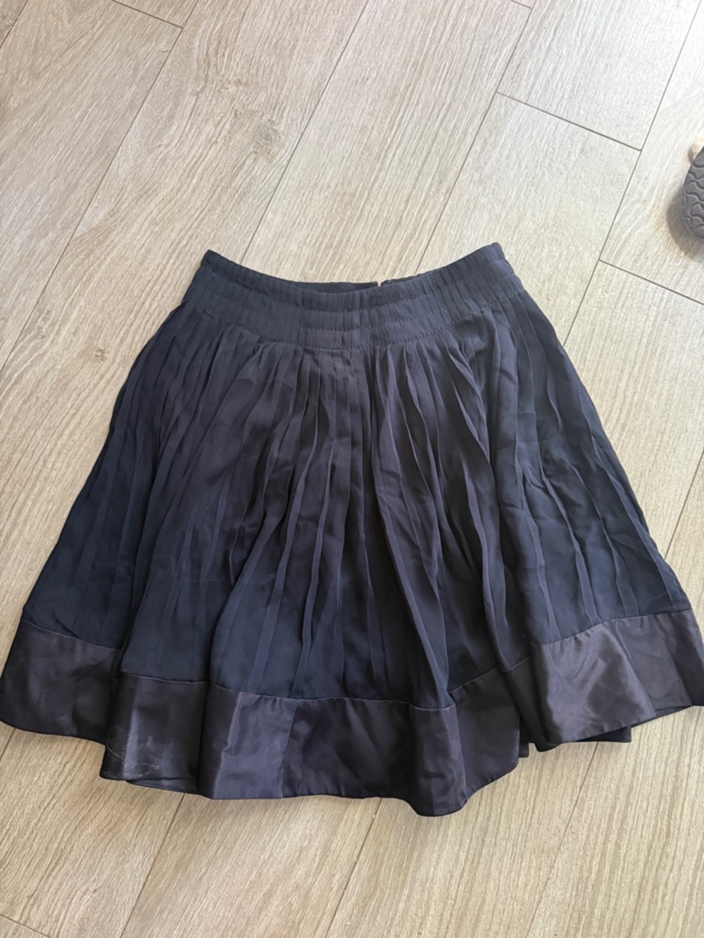 Valentino Garavani Black Pleated Circle Skirt with Satin Band